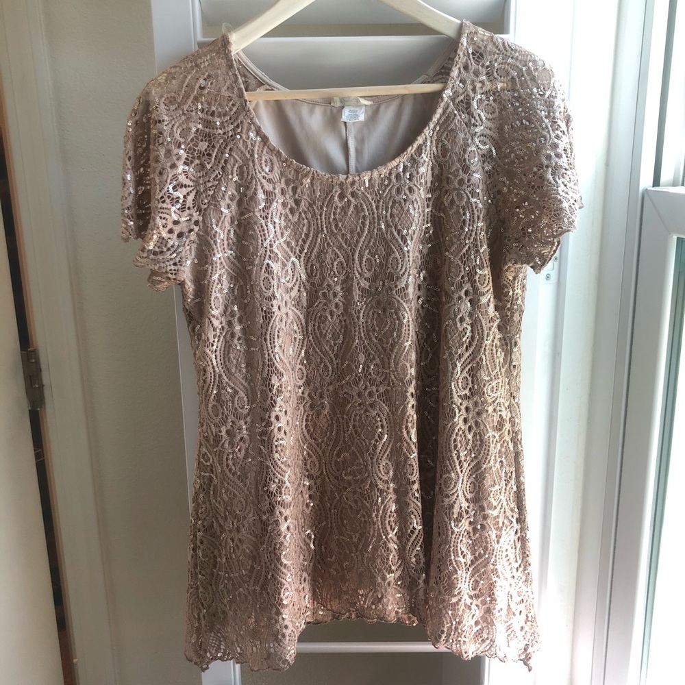 Sequin Lacy sequin Blouse